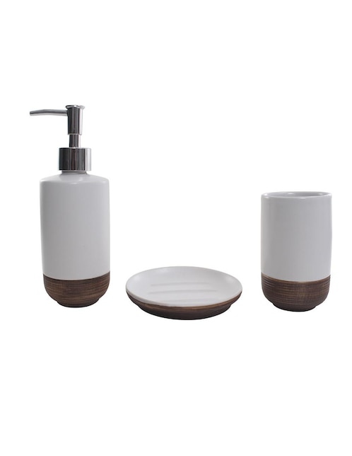 Juego de accesorios para baño Crown Baccara de cerámica 3 piezas