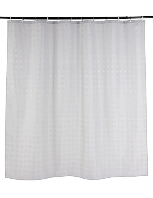 CORTINA BAÑO WAFFLE HAU, M, GRIS CLARO