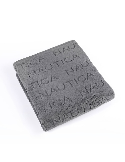 Toalla Nautica Logo Land Grey de algodón