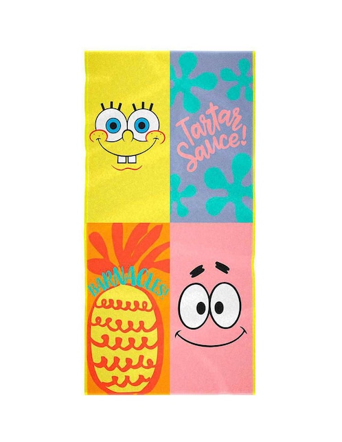 Toalla Providencia Premium 75 x 147 Bob Esponja y Patricio de microfibra
