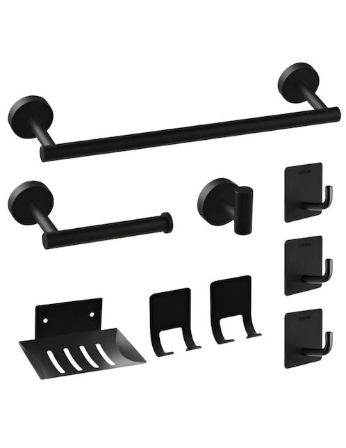 Juego de accesorios para baño Wünd de acero inoxidable 9 piezas
