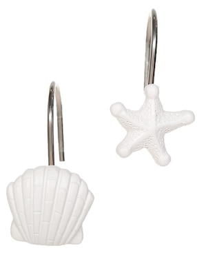 Set de 12 ganchos para cortina Conchas Haus blanco