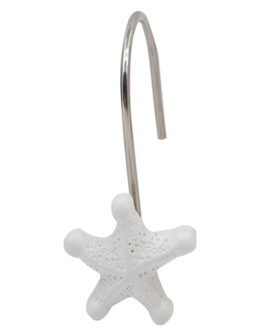 Set de 12 ganchos para cortina Conchas Haus blanco