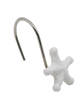 Set de 12 ganchos para cortina Conchas Haus blanco