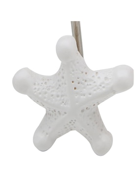 Set de 12 ganchos para cortina Conchas Haus blanco