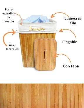 Cesto ropa para ropa Good & Good de bambú