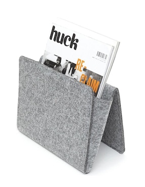 Organizador para cama Kikkerland de fieltro en color gris