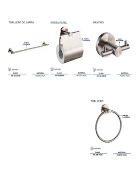 Set baño empotrable Rubinett 4 piezas