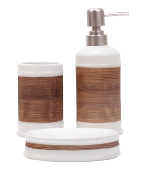 Juego de accesorios para baño Crown Baccara Olivery de cerámica 3 piezas