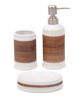 Juego de accesorios para baño Crown Baccara Olivery de cerámica 3 piezas