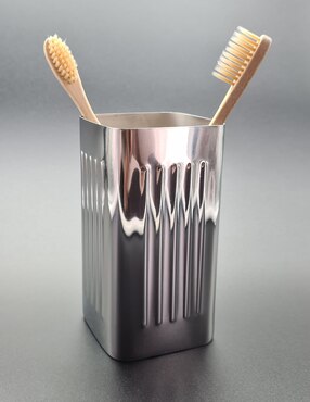 Vaso de baño Kikkerland Berlin de acero inoxidable