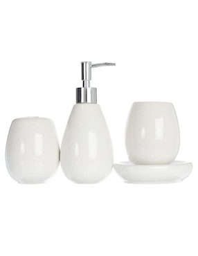 Set accesorios Haus Drop de cerámica 4 piezas