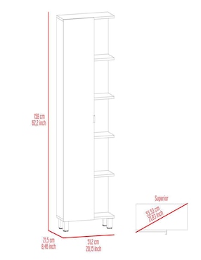 Mueble para baño Excelsior de melamina armable
