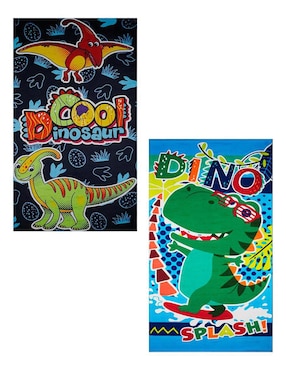 Set De Toallas Nubisuave Dinosaurios De Microfibra