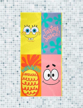 Toalla Providencia Premium 75 x 147 Bob Esponja y Patricio de microfibra