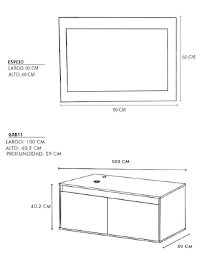 Mueble para baño Decomobil Nyon de MDF armable