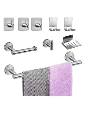 Juego de accesorios para baño Genérica de acero inoxidable 9 piezas