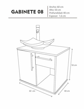 Mueble para baño Decomobil Milori de melamina armable