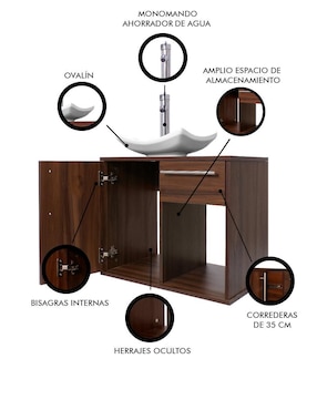 Mueble para baño Decomobil Milori de melamina armable