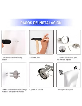 Juego de accesorios para baño Wünd de acero inoxidable 6 piezas