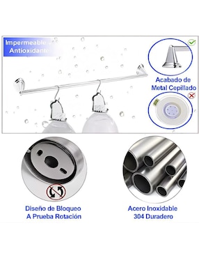 Juego de accesorios para baño Wünd de acero inoxidable 6 piezas