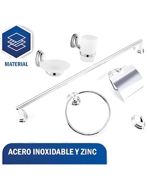 Juego de accesorios para baño Wünd de acero inoxidable 6 piezas