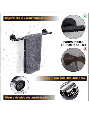 Juego de accesorios para baño Wünd de acero inoxidable 9 piezas