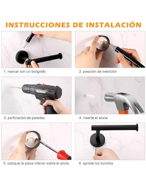 Juego de accesorios para baño Wünd de acero inoxidable 9 piezas