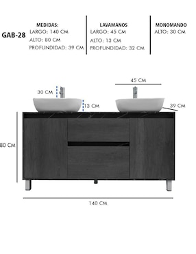 Mueble para baño Decomobil Médano de MDF armable
