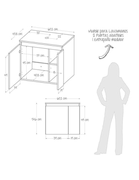 Mueble para baño Maderkit de melamina armable