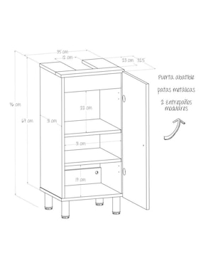 Mueble para baño Maderkit de melamina armable