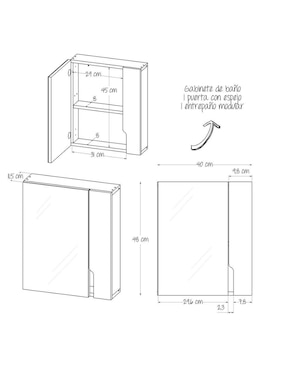 Mueble para baño Maderkit de melamina armable