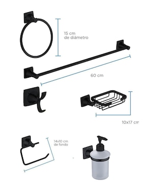Juego de accesorios para baño Cnx 7 piezas