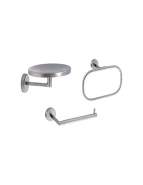 Juego de accesorios para baño Urrea de acero inoxidable 6 piezas