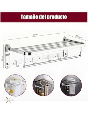 Toallero de baño Xtellar de acero inoxidable