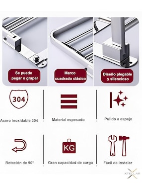 Toallero de baño Xtellar de acero inoxidable