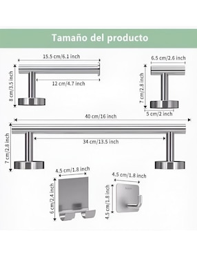 Toallero de pared Xtellar de acero inoxidable