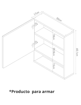 Espejo rectangular Cantia Maviri