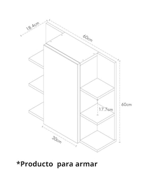 Espejo rectangular Cantia Muna