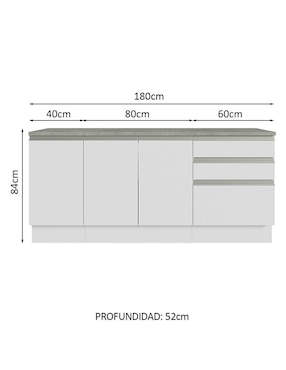 Mueble para baño Madesa de melamina armable