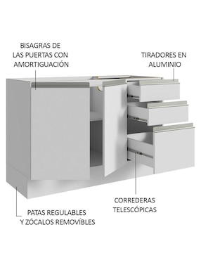 Mueble para baño Madesa de melamina armable