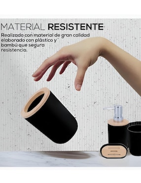 Juego de accesorios para baño Xtellar de bambú 6 piezas