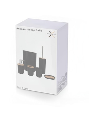 Juego de accesorios para baño Xtellar de bambú 6 piezas