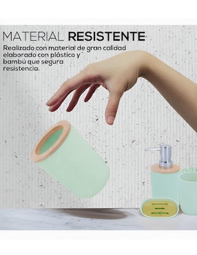 Juego de accesorios para baño Xtellar de bambú 7 piezas