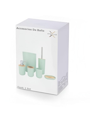 Juego de accesorios para baño Xtellar de bambú 7 piezas