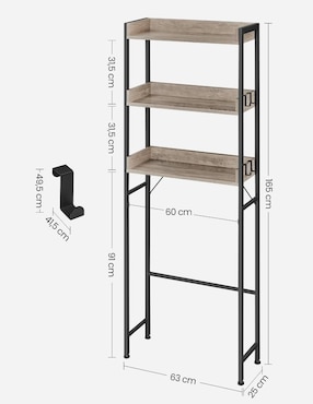 Repisa armable Songmics Home Barnet de madera con metal