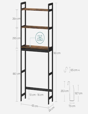 Repisa armable Songmics Home Bambou de bambú