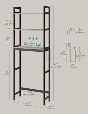 Estante de bambú Songmics Home Bambou MBTS012W01