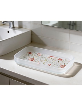 Charola Haus Flower Glass de vidrio