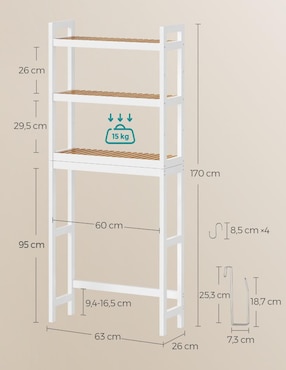 Estante de bambú Songmics Home Bambou MBTS001W02